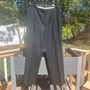 Trussini for Boyd’s Men’s Black Wool Pleated Cuffed Dress Pants Size 36 x 31.5